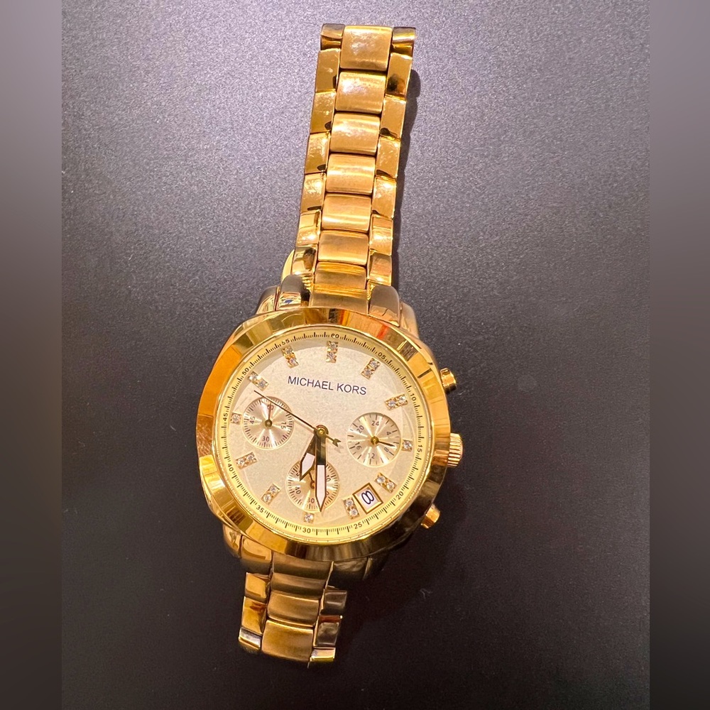 MK Gold Crystal Watch!